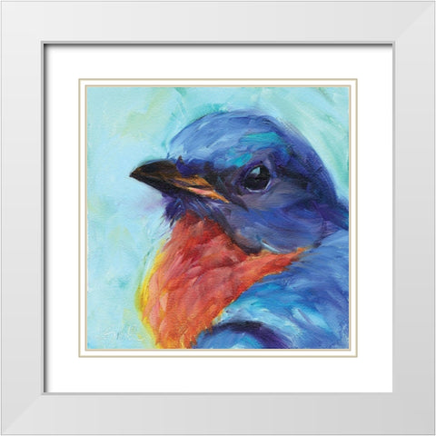 Field Birds II White Modern Wood Framed Art Print with Double Matting by Smith, Kim