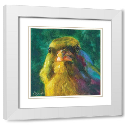 Field Birds III White Modern Wood Framed Art Print with Double Matting by Smith, Kim