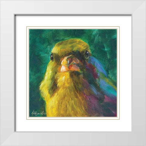 Field Birds III White Modern Wood Framed Art Print with Double Matting by Smith, Kim