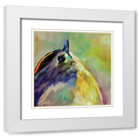 Field Birds IX White Modern Wood Framed Art Print with Double Matting by Smith, Kim
