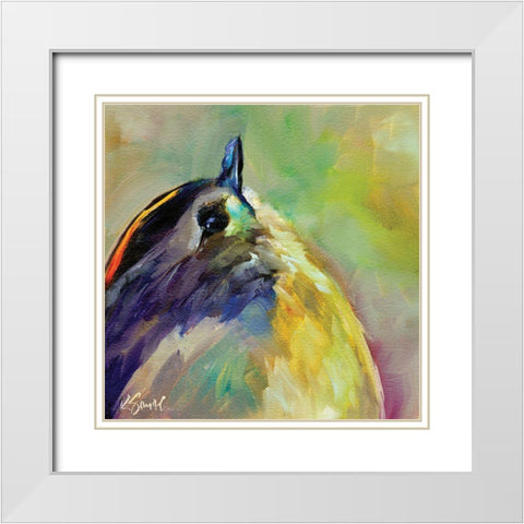 Field Birds IX White Modern Wood Framed Art Print with Double Matting by Smith, Kim