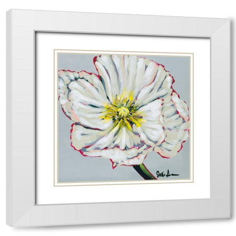 Fresh Poppy II White Modern Wood Framed Art Print with Double Matting by Augustine, Jodi