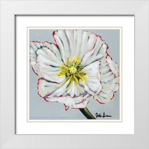 Fresh Poppy II White Modern Wood Framed Art Print with Double Matting by Augustine, Jodi