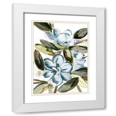 Blue Garden White Modern Wood Framed Art Print with Double Matting by Chapman, Marcy