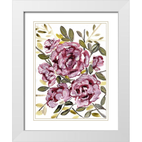 Gentle Roses White Modern Wood Framed Art Print with Double Matting by Chapman, Marcy