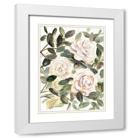 Gentle Roses Yellow I White Modern Wood Framed Art Print with Double Matting by Chapman, Marcy