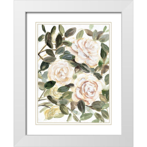 Gentle Roses Yellow I White Modern Wood Framed Art Print with Double Matting by Chapman, Marcy