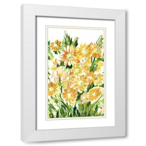 Daisies in Yellow White Modern Wood Framed Art Print with Double Matting by Chapman, Marcy