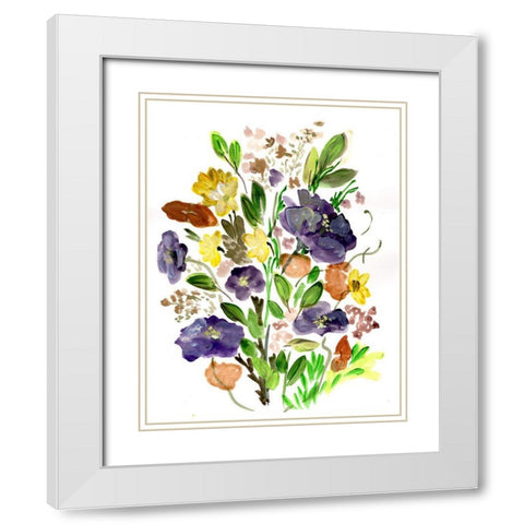 Purple Spring Bunch II White Modern Wood Framed Art Print with Double Matting by Chapman, Marcy