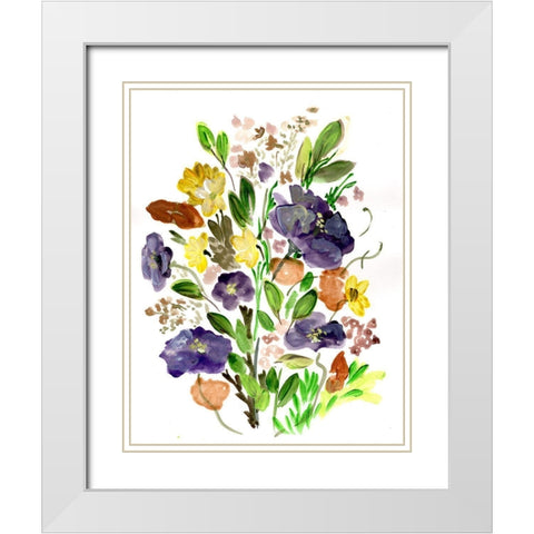 Purple Spring Bunch II White Modern Wood Framed Art Print with Double Matting by Chapman, Marcy