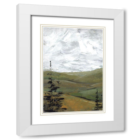 Evergreen White Modern Wood Framed Art Print with Double Matting by Chapman, Marcy