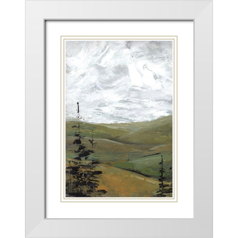 Evergreen White Modern Wood Framed Art Print with Double Matting by Chapman, Marcy