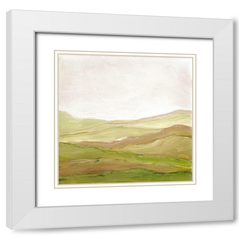 Distant Hills II White Modern Wood Framed Art Print with Double Matting by Chapman, Marcy
