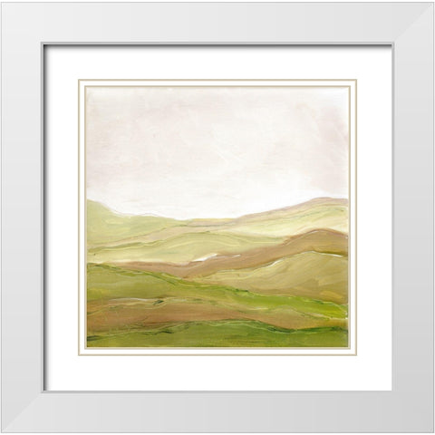 Distant Hills II White Modern Wood Framed Art Print with Double Matting by Chapman, Marcy