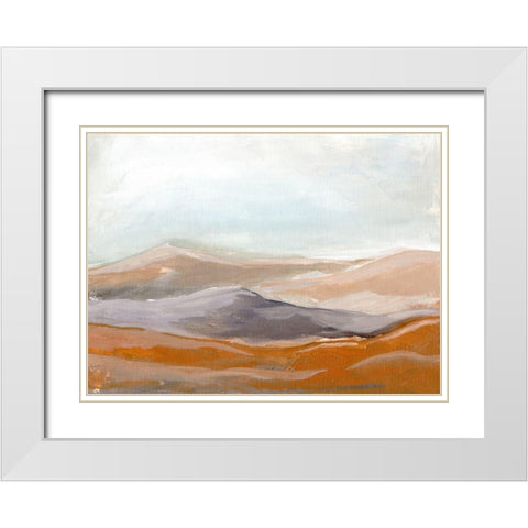 Orange Tinted Hillside White Modern Wood Framed Art Print with Double Matting by Chapman, Marcy