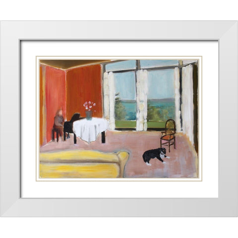 Late Afternoon White Modern Wood Framed Art Print with Double Matting by Marie, Susanne