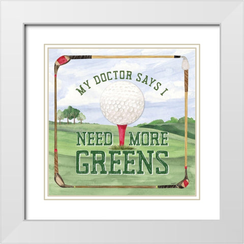 Golf Days I-More Greens White Modern Wood Framed Art Print with Double Matting by Reed, Tara