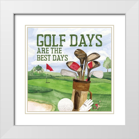 Golf Days II-Best Days White Modern Wood Framed Art Print with Double Matting by Reed, Tara