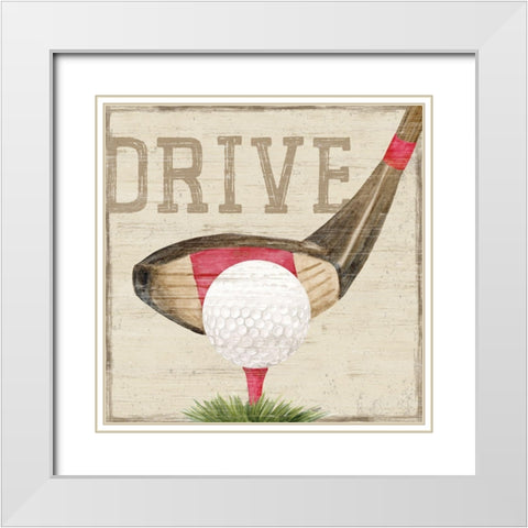 Golf Days VIII-Drive White Modern Wood Framed Art Print with Double Matting by Reed, Tara