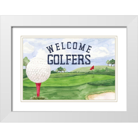 Golf Days landscape I-Welcome White Modern Wood Framed Art Print with Double Matting by Reed, Tara