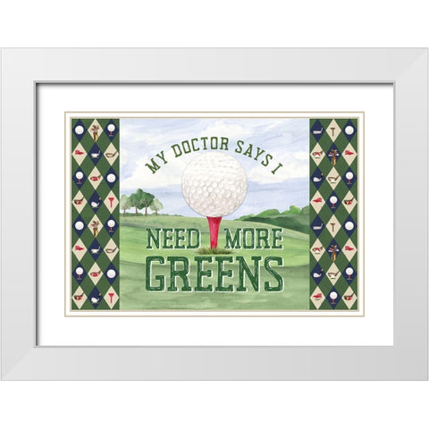 Golf Days landscape III-More Greens White Modern Wood Framed Art Print with Double Matting by Reed, Tara