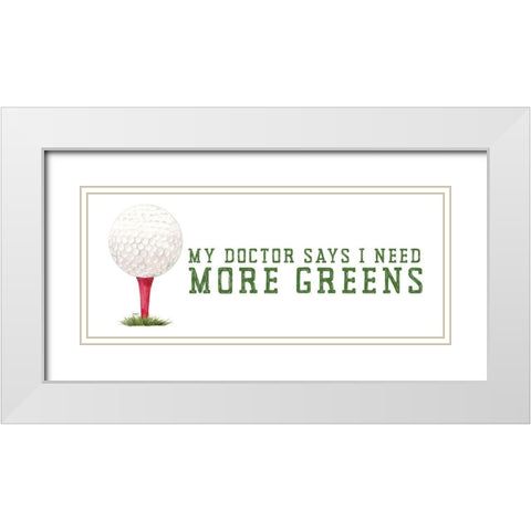 Golf Days panel II-More Greens White Modern Wood Framed Art Print with Double Matting by Reed, Tara