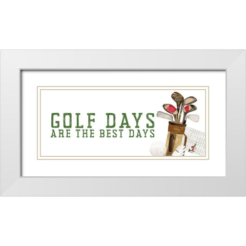 Golf Days panel III-Best Days White Modern Wood Framed Art Print with Double Matting by Reed, Tara
