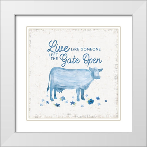 Country Cottage Field V wash White Modern Wood Framed Art Print with Double Matting by Reed, Tara