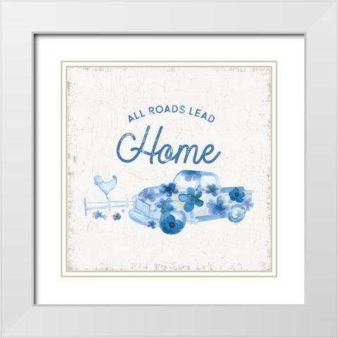 Country Cottage Field VII flowers White Modern Wood Framed Art Print with Double Matting by Reed, Tara