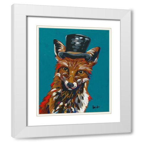 Spy Animals IV-Sly Fox White Modern Wood Framed Art Print with Double Matting by Augustine, Jodi