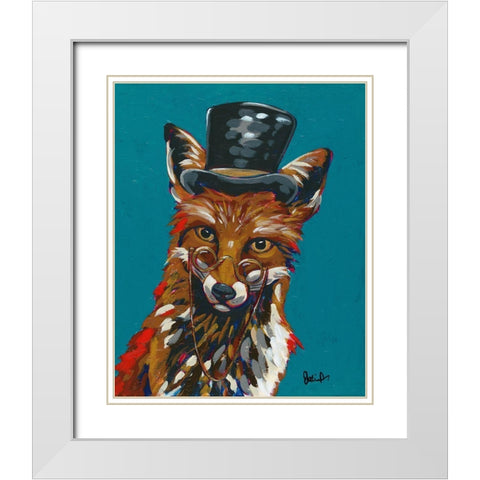 Spy Animals IV-Sly Fox White Modern Wood Framed Art Print with Double Matting by Augustine, Jodi