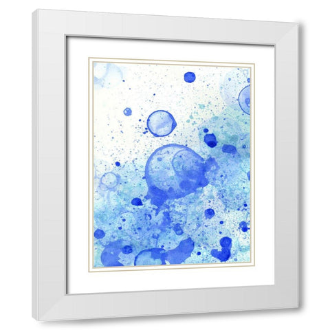 Bubble Splash I White Modern Wood Framed Art Print with Double Matting by Wilson, Kelsey