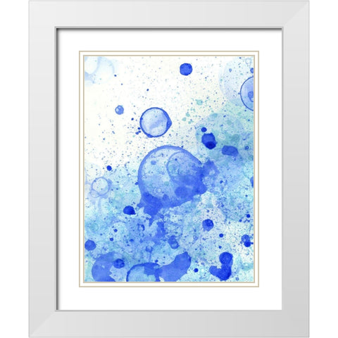 Bubble Splash I White Modern Wood Framed Art Print with Double Matting by Wilson, Kelsey