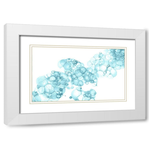 Bubblescape aqua I White Modern Wood Framed Art Print with Double Matting by Wilson, Kelsey