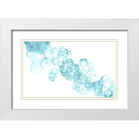 Bubblescape aqua II White Modern Wood Framed Art Print with Double Matting by Wilson, Kelsey