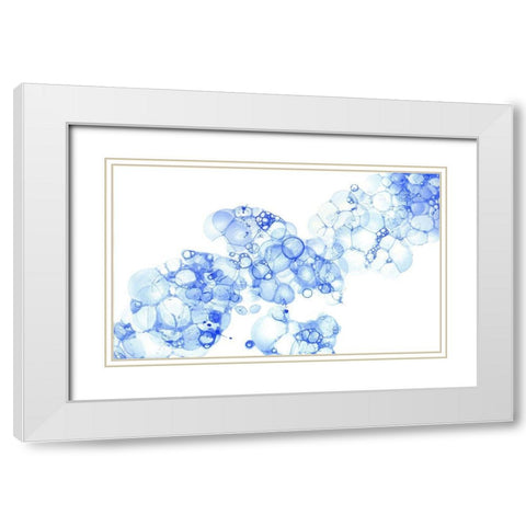 Bubblescape blue I White Modern Wood Framed Art Print with Double Matting by Wilson, Kelsey