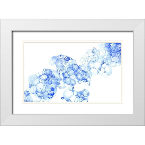 Bubblescape blue I White Modern Wood Framed Art Print with Double Matting by Wilson, Kelsey