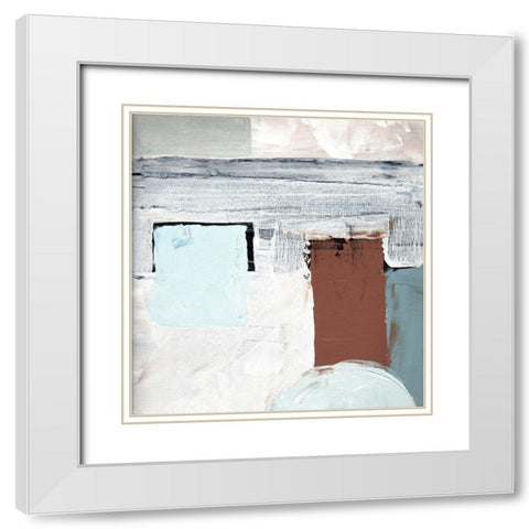 Blocks and Circles abstract I White Modern Wood Framed Art Print with Double Matting by Chapman, Marcy