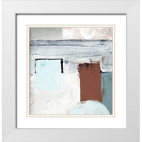 Blocks and Circles abstract I White Modern Wood Framed Art Print with Double Matting by Chapman, Marcy