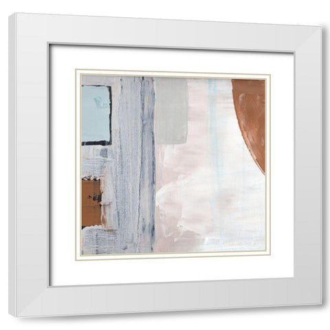 Blocks and Circles abstract II White Modern Wood Framed Art Print with Double Matting by Chapman, Marcy