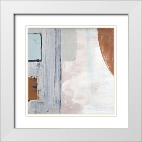 Blocks and Circles abstract II White Modern Wood Framed Art Print with Double Matting by Chapman, Marcy