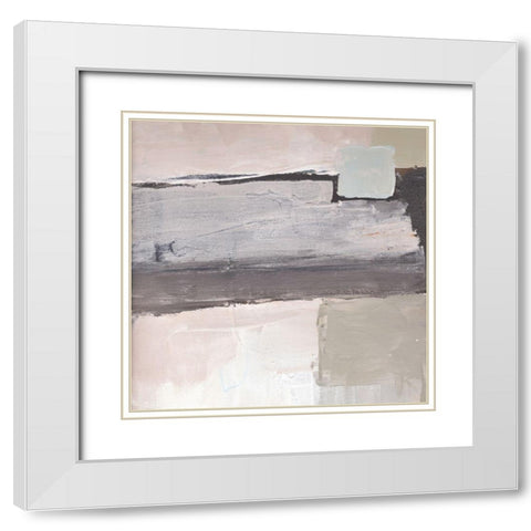 Blocks and Circles abstract III White Modern Wood Framed Art Print with Double Matting by Chapman, Marcy