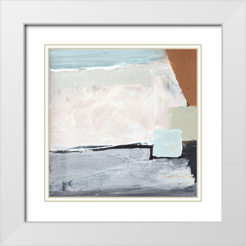 Blocks and Circles abstract IV White Modern Wood Framed Art Print with Double Matting by Chapman, Marcy