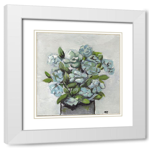 Fading Blue White Modern Wood Framed Art Print with Double Matting by Chapman, Marcy