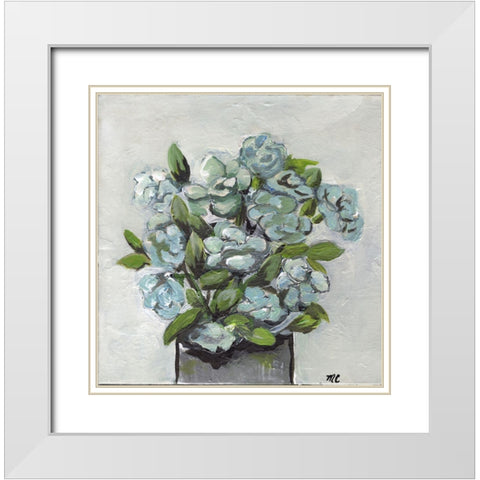 Fading Blue White Modern Wood Framed Art Print with Double Matting by Chapman, Marcy