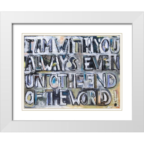 I Am With You White Modern Wood Framed Art Print with Double Matting by Marie, Susanne
