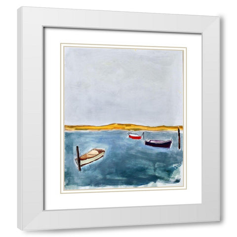Three White Modern Wood Framed Art Print with Double Matting by Marie, Susanne