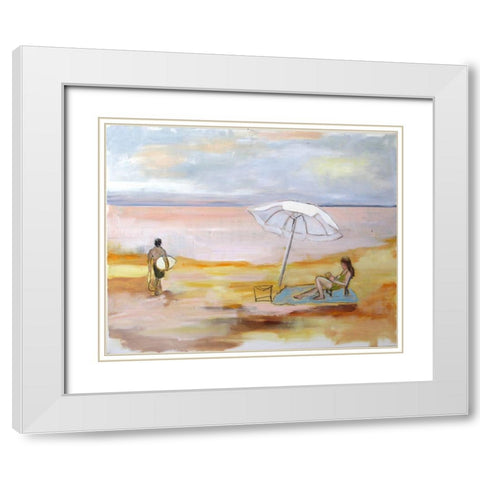 Last Light White Modern Wood Framed Art Print with Double Matting by Marie, Susanne
