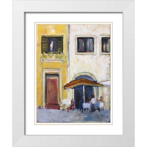 Al Fresco White Modern Wood Framed Art Print with Double Matting by Marie, Susanne