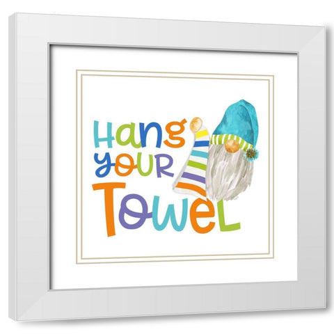 Bathroom Gnomes III White Modern Wood Framed Art Print with Double Matting by Reed, Tara